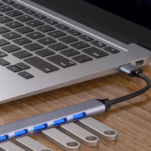 USB Hub Multiport Adapter, Type C Hub 7 in 1, USB Dongle USB Splitter Port Extender, USB 3.0 500M S Fast Transfer Plug and Play USB Dock for Computer Phone Tablet in Saudi Arabia
