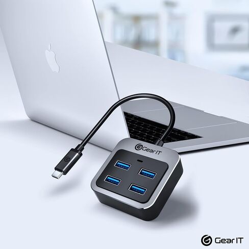 GEARit USB-C to USB Hub 4-Ports (All 4-Port Simultaneous Charge up to 10W) x4 Type-A USB 3.2, Type C Thunderbolt 3/4 Compatible for MacBook Pro 2020, iPad Pro 2020 in Saudi Arabia