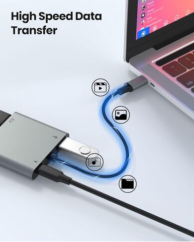 محول USB C إلى HDTV مزدوج، 4K@60 هرتز HDTV Splitter تمديد العرض للشاشات المزدوجة، نظام MacOS يسمح فقط بوضع المرآة، يسمح Windows بعرض شاشات متعددة 3 شاشات منفصلة لـ 100W PD، منفذ USB-A in Saudi Arabia