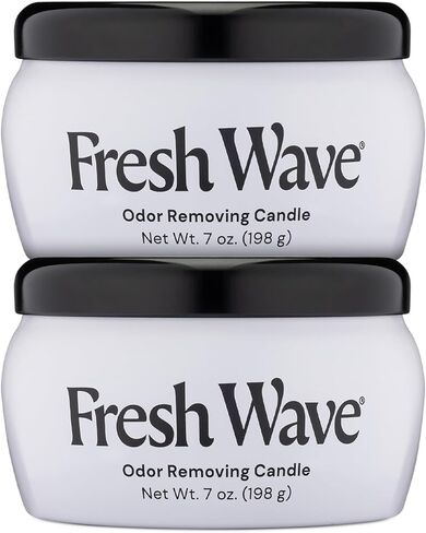 Fresh Wave Odor Removing Candle, 7 oz. | Safer Odor Relief | Burns at Least 30 Hours | Natural Plant-Based Odor Eliminator | Odor Absorbers for Home | Clean-Burning Soy & Beeswax in Kuwait