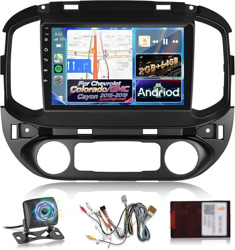4G+64G Android Car Stereo for Chevrolet Colorado/GMC Cayon 2015-2019 - 9 Inch IPS Touchscreen Radio with Wireless Carplay & Android Auto, 32 EQ DSP/5GHz WiFi/GPS/SWC + AHD Rear View Camera in Saudi Arabia