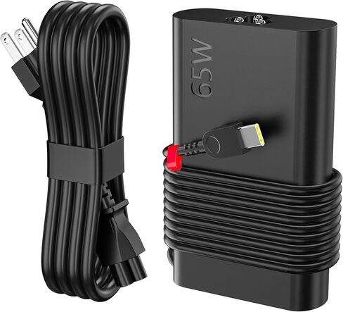 QFA 2025 بديل نحيف جديد لشاحن الكمبيوتر المحمول Lenovo 65W USB C متوافق مع Lenovo ThinkPad/Yoga/Chromebook الكمبيوتر المحمول نوع C محول الطاقة السريع in Kuwait