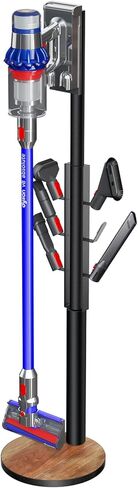 حامل حامل تخزين XIGOO متوافق مع Dyson V15 Detect V11 V10 V8 V7 V6 المكانس الكهربائية اللاسلكية والملحقات، قاعدة تنظيم معدنية لقاعدة الشحن الأرضية مع 6 خطافات، أسود in Kuwait