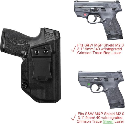 حافظة ليزر S&W M&P Shield IWB لليد اليمنى تناسب S&W M&P Shield M2.0 3.1 بوصة 9 مم/.40 مع حافظة مسدس ليزر CT مدمجة وحامل عالمي 9 مم/.40 حامل ماج فردي مخفي in Saudi Arabia
