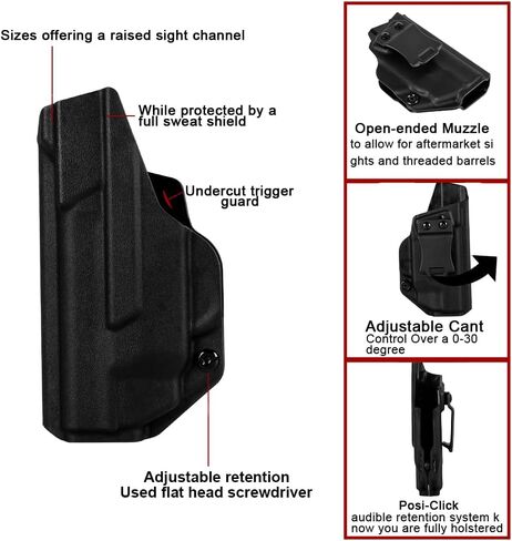 حافظة ليزر S&W M&P Shield IWB لليد اليمنى تناسب S&W M&P Shield M2.0 3.1 بوصة 9 مم/.40 مع حافظة مسدس ليزر CT مدمجة وحامل عالمي 9 مم/.40 حامل ماج فردي مخفي in Saudi Arabia