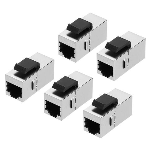 MECCANIXITY 10 Pack RJ45 Cat 6A Ethernet Coupler, Cat6A Shielded Coupler Jacks Female to Female Ethernet Adapter, Silver in Saudi Arabia