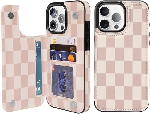 حافظة محفظة لهاتف iPhone 17 Pro Max مع حامل بطاقة، فتحة بطاقة ائتمان محمولة مانعة لموجات الراديو، غطاء هاتف مقاوم للصدمات للرجال in Kuwait