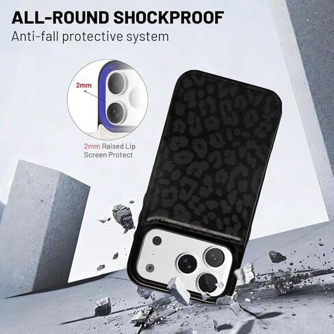 حافظة محفظة لهاتف iPhone 17 Pro Max مع حامل بطاقة، فتحة بطاقة ائتمان محمولة مانعة لموجات الراديو، غطاء هاتف مقاوم للصدمات للرجال in Kuwait