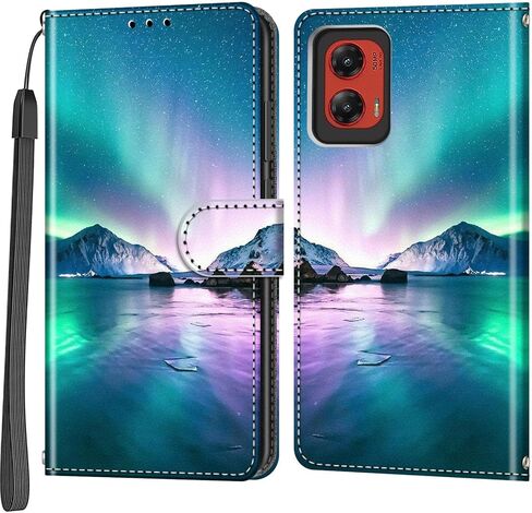 محفظة حافظة لهاتف Motorola Moto G Stylus 5G 2024، [مسند] حامل 3 بطاقات [غلاف داخلي من مادة TPU مقاوم للصدمات]، غطاء قلاب واقٍ مغناطيسي من جلد البولي يوريثان، فراشة وردية in Saudi Arabia
