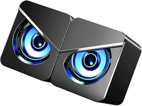 مكبرات صوت للكمبيوتر المكتبي Homoyoyo USB مع اتصال USB سلكي، وصندوق صوت للكمبيوتر المحمول والكمبيوتر الشخصي مع مضخم صوت جهير، وصوت ألعاب المكتب المنزلي لطاقة تيار مستمر 5 فولت in Saudi Arabia