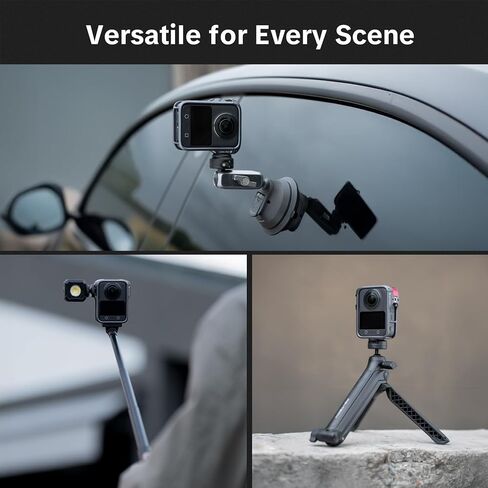 PGYTECH Camera Cage for DJI OSMO 360, Durable Aluminum Alloy Protective Case with Quick Release Knob, Built-in Cold Shoe Mounts and 1/4" Threads, Silicone Lens Cover Action Camera Frame in Saudi Arabia