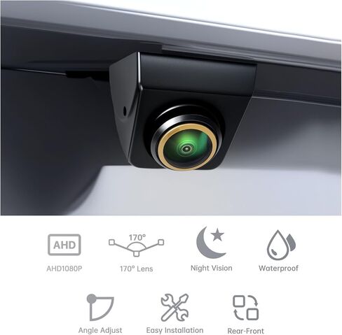 كاميرا احتياطية/رؤية جانبية، رؤية ليلية مقاومة للماء IP68 1080P HD 170 درجة كاميرا احتياطية للرؤية الخلفية العكسية مع كابل طاقة 6 متر للسيارات والشاحنات الصغيرة وسيارات الدفع الرباعي والشاحنات RVs in Kuwait
