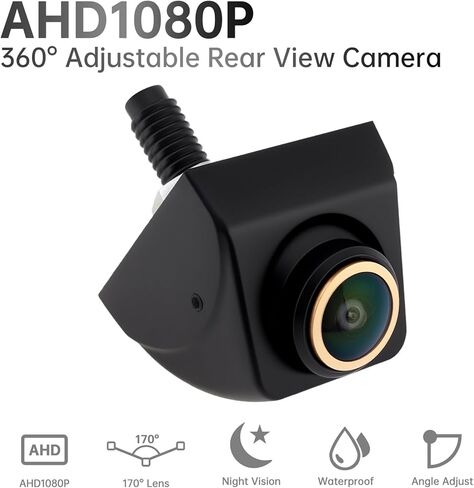 كاميرا احتياطية/رؤية جانبية، رؤية ليلية مقاومة للماء IP68 1080P HD 170 درجة كاميرا احتياطية للرؤية الخلفية العكسية مع كابل طاقة 6 متر للسيارات والشاحنات الصغيرة وسيارات الدفع الرباعي والشاحنات RVs in Kuwait