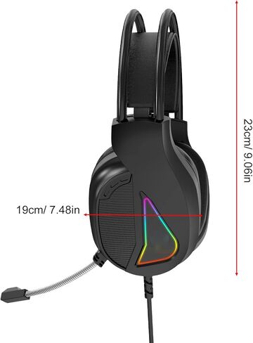 TWOLF H160 Gaming Headset, Over Ear USB Wired Headphones with 50mm Drivers and RGB Lighting, Volume Control Wheel, Comfortable Dual Headband in Saudi Arabia