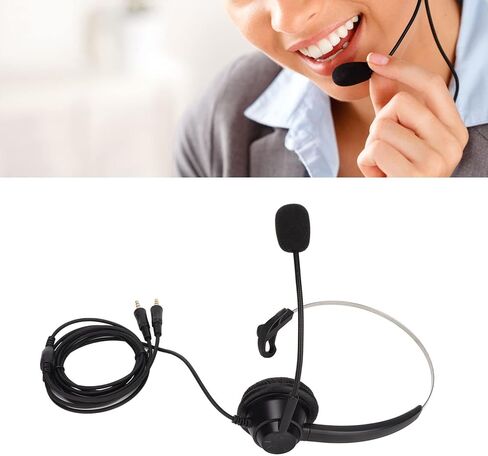 سماعة أذن أحادية H360 PC، سماعة أذن أحادية سلكية مع ميكروفون مانع للضوضاء وعصابة رأس قابلة للتعديل، لوكلاء مركز الاتصال ومبيعات الاتصالات in Saudi Arabia