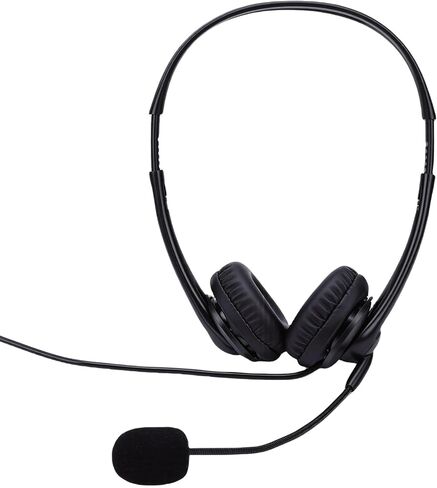 PUSOKEI USB Headset with Mic, Stereo Wired Headphones Noise Cancelling Microphone 30mm HD Drivers Memory Foam Ear Pads, with Line Control for Computer PC Work in Saudi Arabia