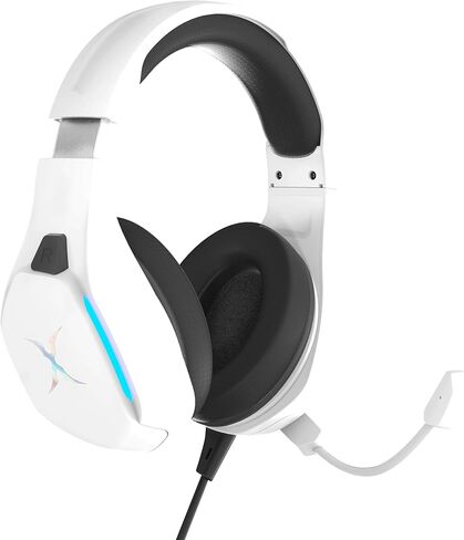 FOXXRAY BAL-67 Gaming Headset for PC, PS4, PS5, Xbox, Surround Sound Headphone with Noise Canceling Microphone, 50MM Dynamic Drivers, Wired 3.5mm Audio Jack, Breathable Mesh Ear Cushions - White in Saudi Arabia