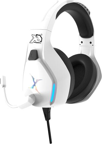 FOXXRAY BAL-67 Gaming Headset for PC, PS4, PS5, Xbox, Surround Sound Headphone with Noise Canceling Microphone, 50MM Dynamic Drivers, Wired 3.5mm Audio Jack, Breathable Mesh Ear Cushions - White in Saudi Arabia