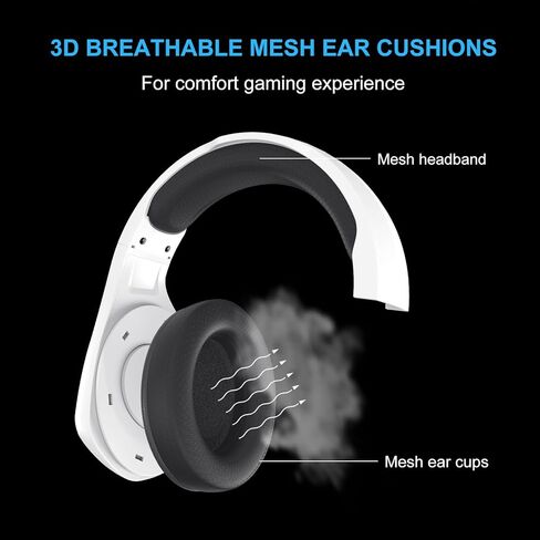 FOXXRAY BAL-67 Gaming Headset for PC, PS4, PS5, Xbox, Surround Sound Headphone with Noise Canceling Microphone, 50MM Dynamic Drivers, Wired 3.5mm Audio Jack, Breathable Mesh Ear Cushions - White in Saudi Arabia