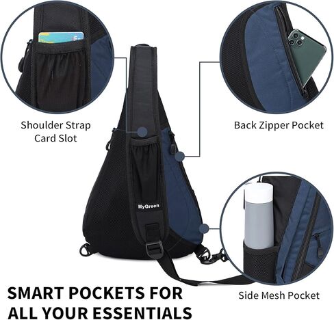 Sling Bag Crossbody Backpack: Over Shoulder Daypack Casual Cross Chest Side Pack Blue in Saudi Arabia