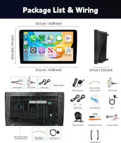 [4G+128G] ستيريو سيارة لسيارة Ford Explorer 2005-2010 مع 5GWiFi/Android 15/Wireless Carplay Android Auto، راديو شاشة لمس Incell 10.1 بوصة، GPS/EQ DSP/Bluetooth5.0/SWC/AHD كاميرا احتياطية in Kuwait