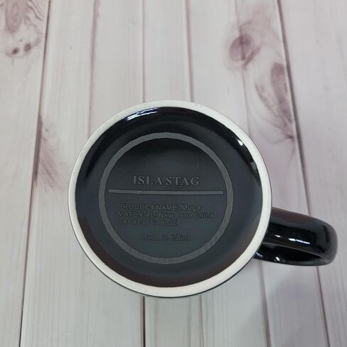 ISLA STAG Mugs Premium Black Ceramic Coffee Mug - Comfortable Grip in Saudi Arabia