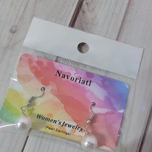 Navoriatl أقراط لؤلؤ نسائية من المجوهرات النسائية، كلاسيكية وأنيقة، مناسبة للارتداء اليومي والمناسبات الخاصة in Saudi Arabia