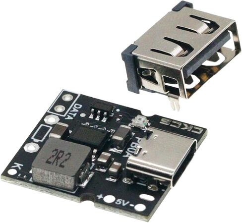 15PCS Type-C USB 5V 2A Boost Converter Step-Up Power Module Lithium Battery Charging Protection Board DIY Charger Kit with LED Display Charge Discharge Integrated System Not Welded USB Port in Kuwait