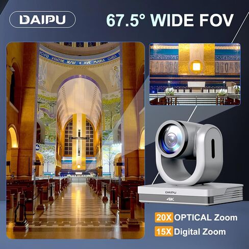 كاميرا NDI PTZ 4K 20X زووم بصري HDMI USB SDI LAN PoE AI تتبع تلقائي + وحدة تحكم كاميرا PTZ لمؤتمر الفيديو المباشر للكنيسة in Saudi Arabia