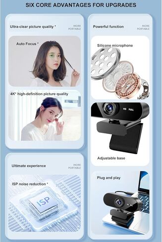 1080P/2K/4K USB Webcam with Noise Canceling Microphone Networking Camera for Live Streaming Video Conferencing Adjustable USB Conference Camera in Saudi Arabia