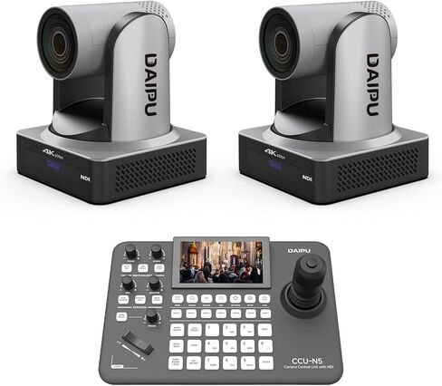 PTZ Camera 4K 20X Optical Zoom NDI 60fps HDMI USB3.0 SDI LAN POE AI Auto Tracking + PTZ Camera Controller for Church Live Streaming Video Conference in Saudi Arabia