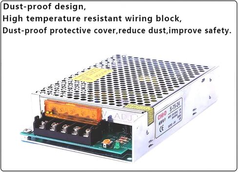 Switching Power Supply Light Transformer 75W AC 110V 220V to DC 12V/6A 24V/3.2A Power Supply Source Adapter S-75-12 S-75-24 (Color : S-75-12) in Saudi Arabia