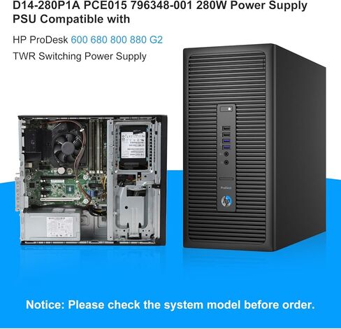 Upgraded PCE015 796348-001 D14-280P1A 280W Power Supply 796418-001 PSU Compatible with HP ProDesk 600 680 800 880 G2 TWR Switching Power Supply,DPS-280AB-5A PS-4281-1HA PCE015 PCE016 Power Supply in Saudi Arabia