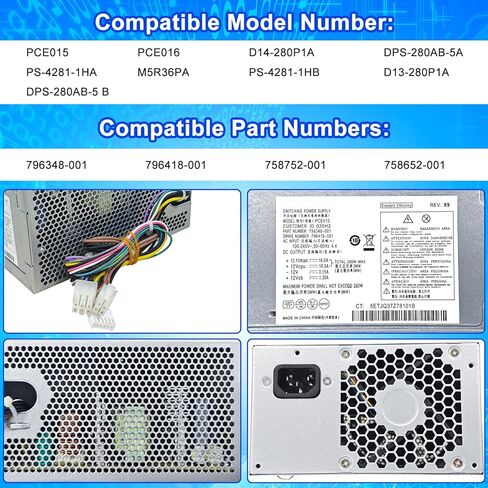 Upgraded PCE015 796348-001 D14-280P1A 280W Power Supply 796418-001 PSU Compatible with HP ProDesk 600 680 800 880 G2 TWR Switching Power Supply,DPS-280AB-5A PS-4281-1HA PCE015 PCE016 Power Supply in Saudi Arabia