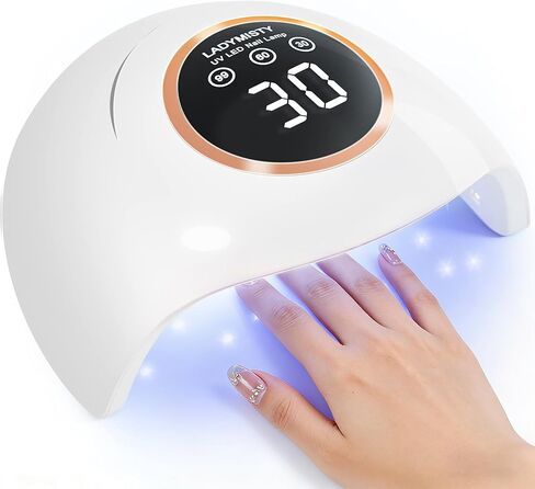 LadyMisty 72W UV LED Nail Lamp Light Dryer for Nails Gel Polish with 18 Beads 3 Timer Setting & LCD Touch Display Screen, Auto Sensor, Professional Nails, White in Saudi Arabia