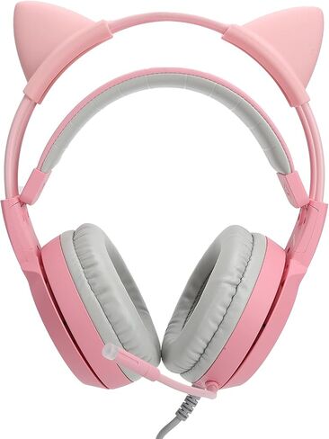 سماعة رأس Ciciglow Pink للألعاب، سماعة رأس ستيريو 7.1 للألعاب للكمبيوتر الشخصي والهواتف المحمولة وسماعات رأس بخاصية إلغاء الضوضاء فوق الأذن مع ميكروفون مرن وقابل للسحب وأغطية أذن ذات ذاكرة ناعمة LED وUSB لألعاب الرياضات الإلكترونية (وردي) in Kuwait