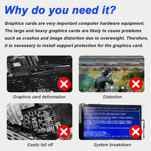 Graphics Card GPU Brace Support, Adjustable Height GPU Stand, Holder Bracket for Preventing The Graphics Card from Drooping, with Paper Ruler (2 Pack, Short-Type) in Saudi Arabia