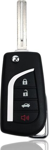 Flip Key Fob Replacement for Toyota Camry 2018-2023 and for Toyota Corolla 2020-2021 Car, FCC ID: HYQ12BFB, Replaces P/N: 89070-06790, 4-Button Keyless Entry Control Remote, H Chip in Saudi Arabia