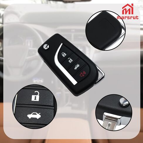 Flip Key Fob Replacement for Toyota Camry 2018-2023 and for Toyota Corolla 2020-2021 Car, FCC ID: HYQ12BFB, Replaces P/N: 89070-06790, 4-Button Keyless Entry Control Remote, H Chip in Saudi Arabia