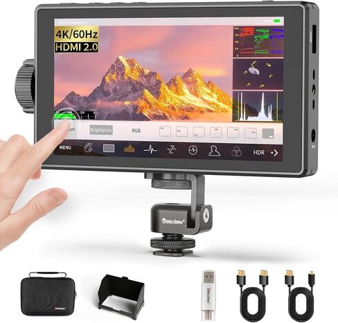 Desview Camera Monitor 4K HDMI HDR مع شاشة اللمس IPS و 3D LUT ، شاشة حقل الكاميرا DSLR/شاشة خارجية لإعداد موقع التصوير ، بيئة تصوير الاستوديو (5.5 بوصة شاشة) in Saudi Arabia