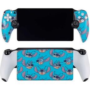 ملصق Skinit المخصص للألعاب متوافق مع PlayStation Portal Remote Player - تصميم نمط تعبير الوجه المرخص رسميًا من Disney Lilo and Stitch in Kuwait