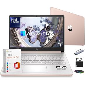 HP 14" Laptop Thin and Light for 2026 Student Business with Office Suite, Copilot AI, Intel CPU Up to 2.8GHz, 8GB RAM, 628GB Storage (128GB SSD+500GB Ext), WiFi 6, Win 11 Pro, MarxsolAccessory, White in Kuwait