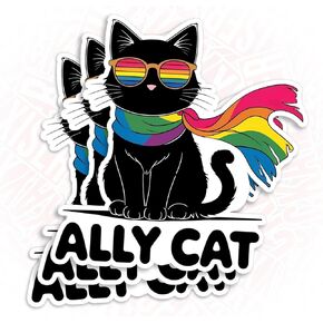 (3 قطع) ملصق Ally Cat Pride Month ملصق LGBTQ Queer Gay Trans Right Pride Moms Parents علم قوس قزح ملصق فينيل مقاوم للماء للكمبيوتر المحمول زجاجة مياه بهلوان ملحق هدايا عيد ميلاد لها 2 بوصة in Kuwait
