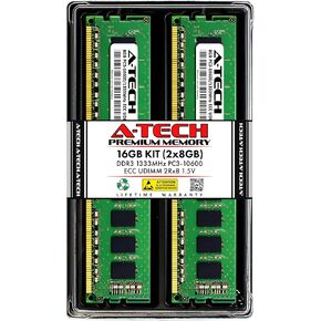 مجموعة ذاكرة الوصول العشوائي A-Tech بسعة 16 جيجابايت (2 × 8 جيجابايت) لجهاز Dell Precision T1700 - DDR3 1333 ميجا هرتز PC3-10600 ECC Unbuffered UDIMM 2Rx8 1.5V - الخادم in Kuwait