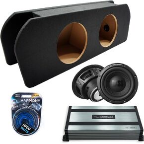 Harmony Audio Alpine متوافق مع 2015-2023 Ford Mustang Coupe W10S4 Dual 10" مضخم صوت 500W محملة حزمة صندوق فرعي مختوم | HA-A800.1 مضخم صوت 800 واط، مجموعة أسلاك 4GA Amp in Kuwait