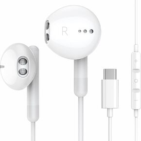for Motorola Edge 2025'2024/Edge 2023/Edge+ 2023/Razr+ 2025/Razr 2024 Earphones Type C in-Ear Headphones Wired Microphone Volume Control HiFi Stereo Earbuds MP3 Players Noise Isolating Deep Bass in Kuwait
