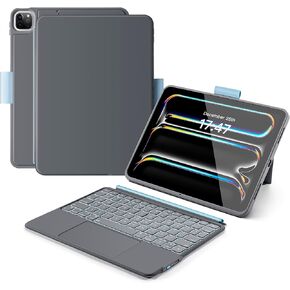 حافظة iPad مع لوحة مفاتيح لجهاز iPad Pro 11 بوصة (الجيل الأول/الثاني/الثالث/الجيل الرابع) وiPad Air 10.9 بوصة (الجيل الرابع/الخامس)، لوحة مفاتيح بلوتوث مغناطيسية قابلة للفصل بنمط سحري مع حامل أقلام بإضاءة خلفية متعددة اللمس in Kuwait