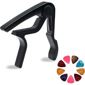 غيتار كابو من سابو، ملحقات غيتار للجيتار الصوتي، غيتار كلاسيكي وجيتار كهربائي، يوكوليل، ماندلين، بانجو (مع حامل بيك و 1 إصبع أخطاء + 3 اختيارات سماكة مختلفة) in Kuwait