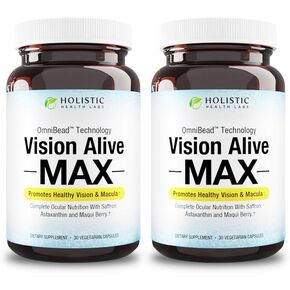 Vision Alive Max with 8 Natural Ingredients Lutemax® 2020, Bilberries, Blueberries, c3g from Black Currant, Maqui Berry, Saffron, and Astaxanthin (30 Count (Pack of 1)) in Saudi Arabia