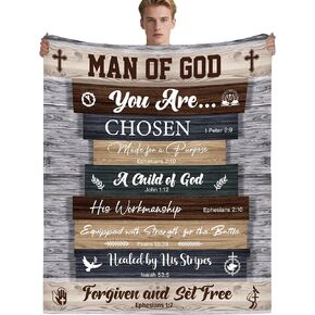 Bozidol Christian Blanket Gifts for Baby Boys: 40x50 inch Blue Bible Verse Throw Blanket Baptism Gifts, Religious Scripture Blankets for Godson Boys Girls Baptismal Gift Baptism Favors in Kuwait